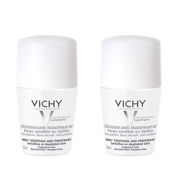 Vichy Déodorant  Αποσμητικό Roll-On Για Ευαίσθητες Επιδερμίδες 2x50mL -50% Στο 2ο Προϊον